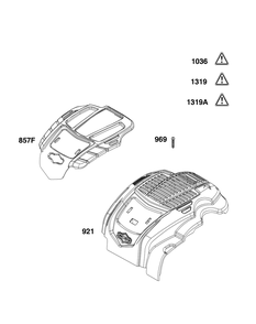 Blower Housing Group Diagram and Parts List for 104M02-0015-H5 100000 - 19Z999 Briggs and Stratton Engine